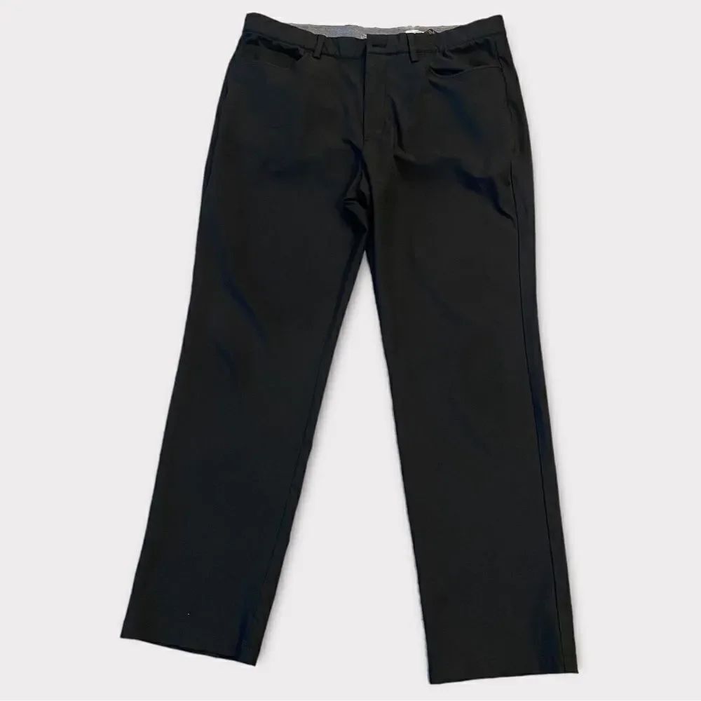 Greg Norman Golf Black Microlux Stretch Athletic Trouser Straight Leg RelaxedFit